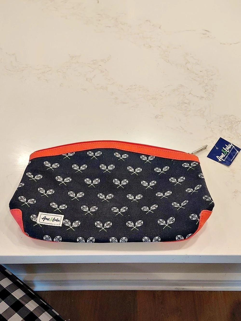 Ame & Lulu Match Point Kiss & Makeup Beauty Bag in Black & Red...NEW